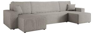 Hobson Bäddsoffa Dubbeldivan 4-sits i Plysch - Grå