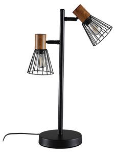Bordslampa Atticus 24x15x46cm - Svart / Natur/Trä