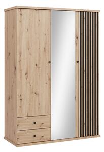Aldbrough Garderob med Spegel 150x213 cm - Brun/Svart