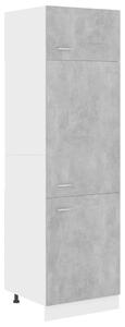 Skåp för kylskåp betonggrå 60x57x207 cm konstruerat trä
