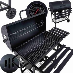 Kolgrill med lock - galler 71x45 cm