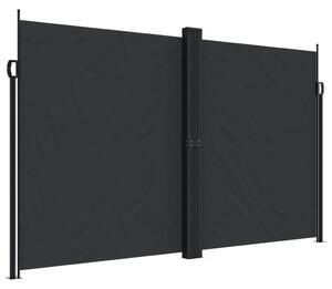 Infällbar sidomarkis svart 200x1000 cm