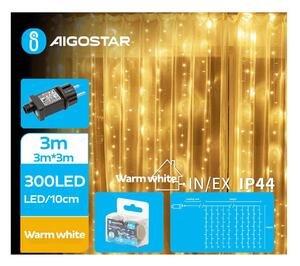 Aigostar - LED julkedja för utomhusbruk 300xLED/8 funktioner 6x3m IP44 varm vit