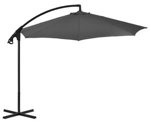 Frihängande parasoll med stålstång 300 cm antracit