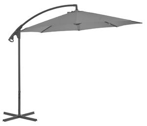 Frihängande parasoll med stålstång 300 cm antracit