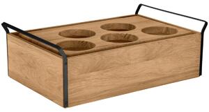 VEGA Skålhållare Esino för 5 skålar GN 1/1; Storlek GN 1/1, 61.9x38.6x20.9 cm (LxBxH); Ek/Svart; Rektangulär
