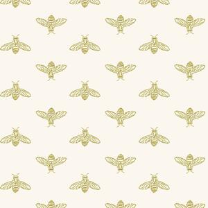 Fototapet Joules Block Print Bee Antique Gold 10mx52 cm