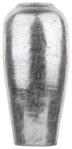 Blomvas Silver Terrakotta 48 cm Industriell Dekorativ golvvas Beliani