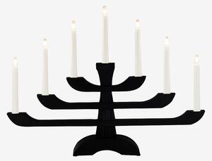 Konstsmide - Elljusstake 7 lj trä 39cm - Svart - Adventsljusstakar - Från Homeroom