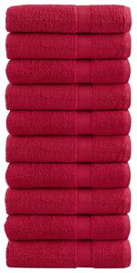 Premium handdukar 10 st röd 50x100 cm 600 gsm 100% bomull