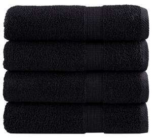 Premium handdukar 4 st svart 50x100 cm 600 gsm 100% bomull