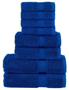 Premium handdukar 8 st blå 600 gsm 100% bomull