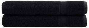 Premium handdukar 2 st svart 100x200 cm 600 gsm 100% bomull