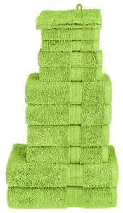 Premium handdukar 12 st äppelgrön 600 gsm 100% bomull