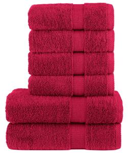 Premium handdukar 6 st röd 600 gsm 100% bomull