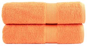Premium handdukar 2 st orange 50x100 cm 600 gsm 100% bomull