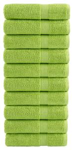 Premium handdukar 10 st äppelgrön 50x100 cm 600 gsm 100% bomull