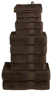 Premium handdukar 12 st brun 600 gsm 100% bomull