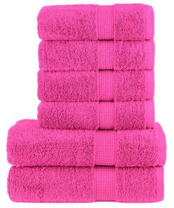 Premium handdukar 6 st rosa 600 gsm 100% bomull