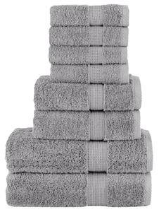 Premium handdukar 8 st grå 600 gsm 100% bomull