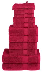 Premium handdukar 12 st röd 600 gsm 100% bomull