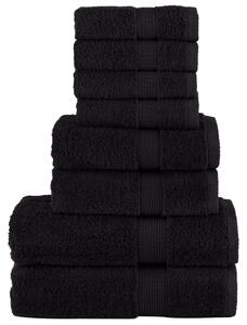 Premium handdukar 8 st svart 600 gsm 100% bomull