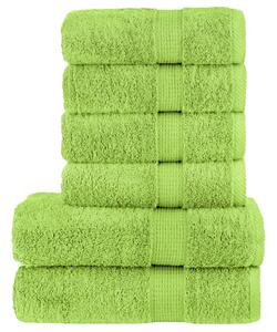 Premium handdukar 6 st äppelgrön 600 gsm 100% bomull
