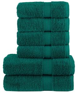Premium handdukar 6 st grön 600 gsm 100% bomull