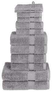 Premium handdukar 12 st grå 600 gsm 100% bomull