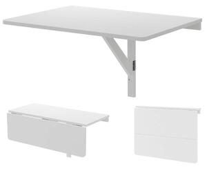 Väggmonterat hopfällbart bord Platsbesparande köksbord Fällbart väggbord 80 x 60 cm Vit