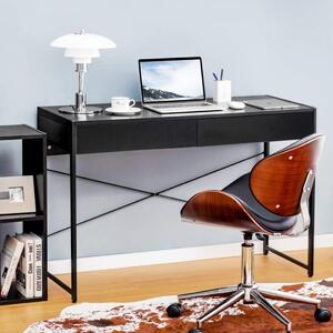 Skrivbord datorbord kontorsbord PC bord arbetsbord med 2 lådor svart