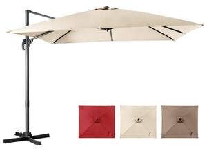 Parasoll med 3 lutningsinställningar för trädgårdar, terrasser, kaféer, 300 x 300 x 273 cm, beige