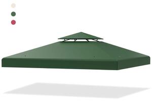 Ersättningsöverdrag 300 x 300 cm altantak för dubbelvånings lusthus mörkgrönt