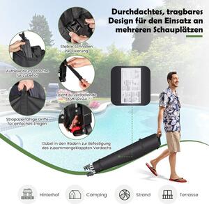 600 x 300 cm Stort pop-up kapelltält Instant solskydd med hjul