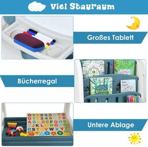 2 i 1 barn konst staffli dubbelsidig magnetisk bräda blå