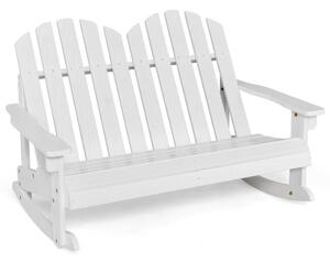 Adirondack gungstol för barn 2-sits trädgårdsstol i trä 99,5 x 70 x 68 cm vit