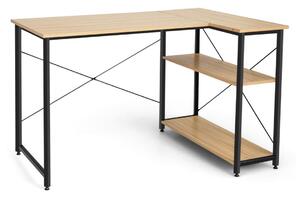 L-format skrivbordshörn datorbord med förvaringsfack kontorsbord 120 x 88 x 74,5 cm natur