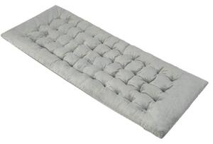 190 x 70 cm tältbäddsdyna i bomull 7 cm tjock madrass med 4 fästband grå