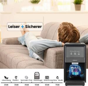 Iskubmaskin självdispenserande diskklump ismaskin max 27 kg/24H LED blått ljus 51 x 31 x 55 cm