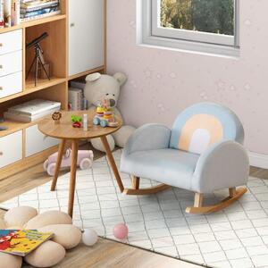 Gungstol för småbarn klädd rocker för barn med massiv ram av gummi 50 x 46 x 45 cm blå