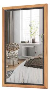 Rustik träspegel med rektangulär ram dekorativ hängande spegel 55 x 90 cm natur