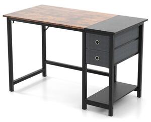 120 cm långt skrivbord med 2 lådor & hörlurskrok & förvaringsfack datorskrivbord