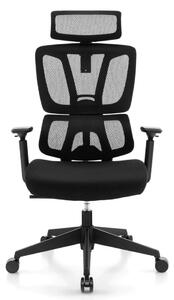 Ergonomisk kontorsstol med N-format svankstöd Vridbar skrivbordsstol Svart