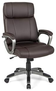 Executive stol vridbar skrivbordsstol av konstläder med vippfunktion och justerbar höjd 64 x 69 x 106-116 cm brun