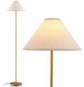 162 cm golvlampa guld golvlampa med fotkontakt linneskärm och metallstolpe