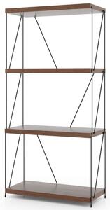 4-vånings stående hylla med metallram Industriell bokhylla Förvaringsställ 60 x 29,5 x 105 cm