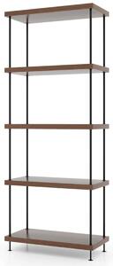 5-vånings stående hylla med metallram Industriell bokhylla Förvaringsställ 60 x 29,5 x 147 cm