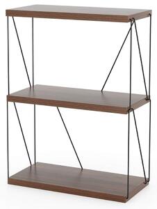 3-vånings stående hylla med metallram Industriell bokhylla Förvaringsställ 60 x 29,5 x 82 cm