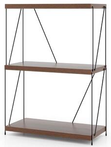 3-vånings stående hylla med metallram Industriell bokhylla Förvaringsställ 60 x 29,5 x 85,5 cm