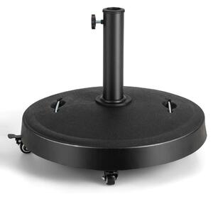 23 kg parasollställ med hjul och handtag paraplyställ för paraplystavar på 38/48 mm Ø52 cm marknadsparaplyställ